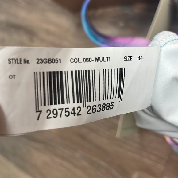 Gottex Swimwear Golden Asymmetric Floral One-Piece Swimsuit Size 12 - Picture 14 of 14